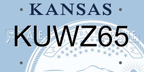 KUWZ65 Kansas License Plate
