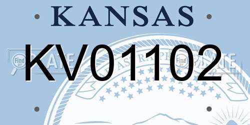 KV01102 Kansas License Plate