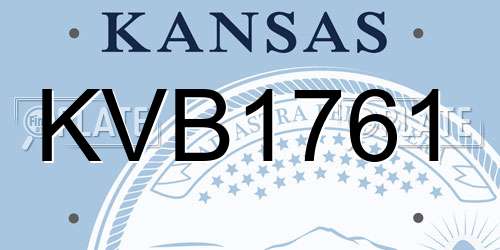 KVB1761 Kansas License Plate