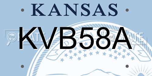 KVB58A Kansas License Plate