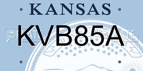 KVB85A Kansas License Plate