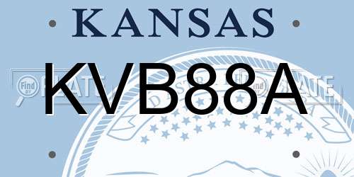 KVB88A Kansas License Plate