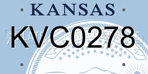 KVC0278 Kansas License Plate