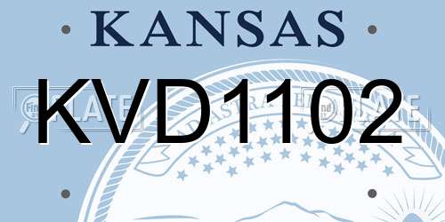 KVD1102 Kansas License Plate
