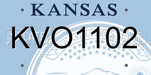 KVO1102 Kansas License Plate