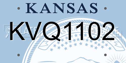 KVQ1102 Kansas License Plate