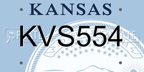 KVS554 Kansas License Plate