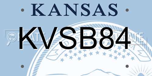 KVSB84 Kansas License Plate