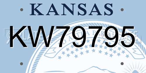 KW79795 Kansas License Plate