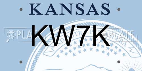 KW7K Kansas License Plate