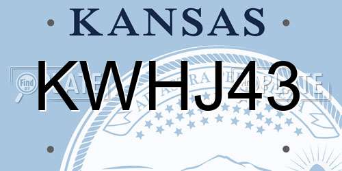 KWHJ43 Kansas License Plate