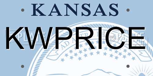 KWPRICE Kansas License Plate