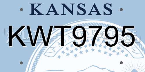 KWT9795 Kansas License Plate
