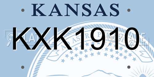 KXK1910 Kansas License Plate