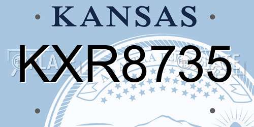 KXR8735 Kansas License Plate