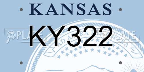 KY322 Kansas License Plate