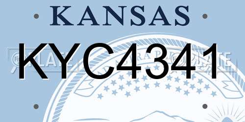 KYC4341 Kansas License Plate