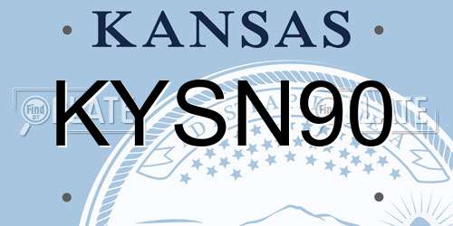 KYSN90 Kansas License Plate