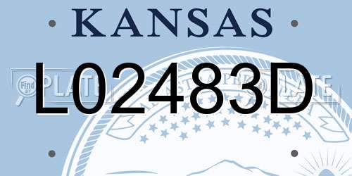 L02483D Kansas License Plate