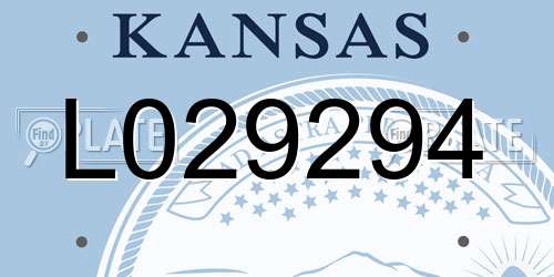 L029294 Kansas License Plate