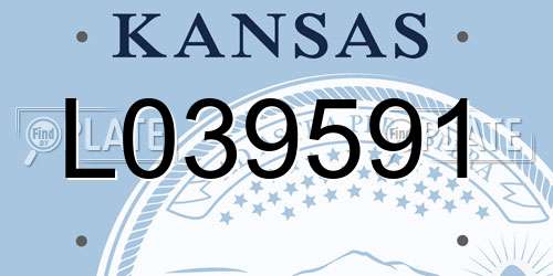 L039591 Kansas License Plate