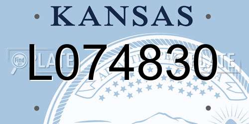 L074830 Kansas License Plate