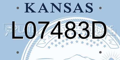 L07483D Kansas License Plate