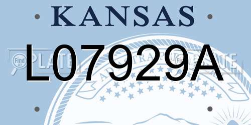 L07929A Kansas License Plate