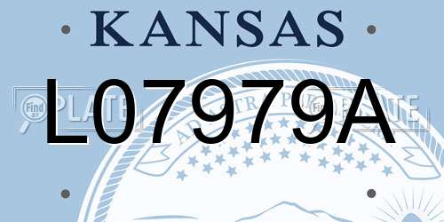 L07979A Kansas License Plate