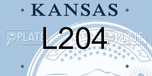 L204 Kansas License Plate