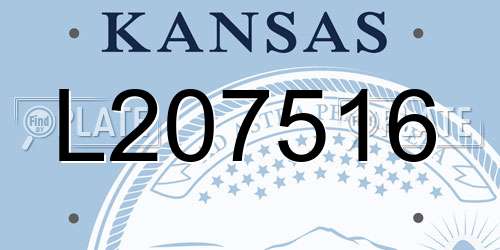 L207516 Kansas License Plate