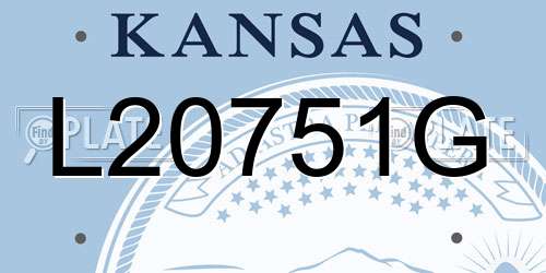L20751G Kansas License Plate