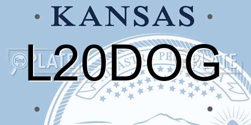 L20DOG Kansas License Plate