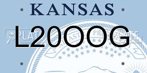 L20OOG Kansas License Plate