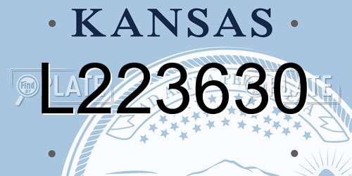 L223630 Kansas License Plate