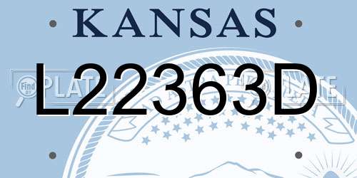 L22363D Kansas License Plate