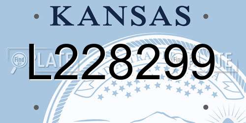 L228299 Kansas License Plate