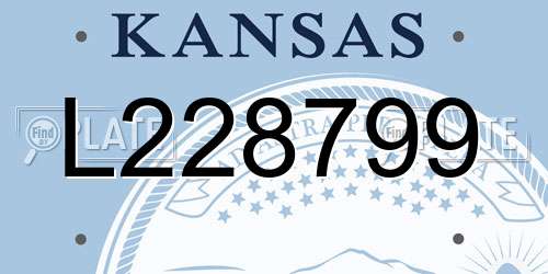 L228799 Kansas License Plate