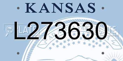 L273630 Kansas License Plate