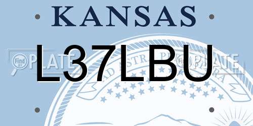 L37LBU Kansas License Plate