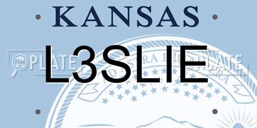 L3SLIE Kansas License Plate