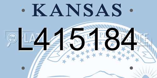 L415184 Kansas License Plate