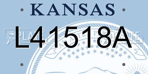 L41518A Kansas License Plate
