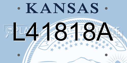 L41818A Kansas License Plate