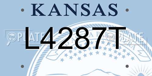L4287T Kansas License Plate