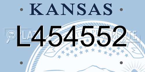 L454552 Kansas License Plate