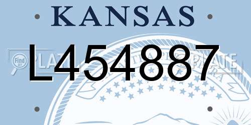 L454887 Kansas License Plate