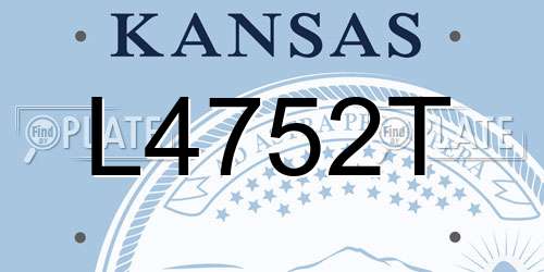 L4752T Kansas License Plate