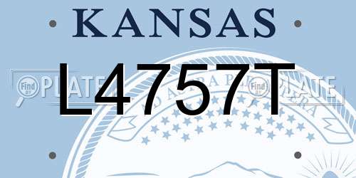 L4757T Kansas License Plate