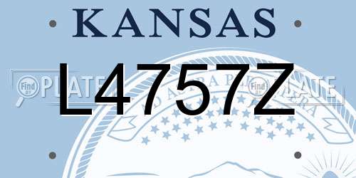 L4757Z Kansas License Plate